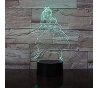 3D Night Light Princess Figure Alice in Wonderland Decorative 3D Led Night Lights Children Bedroom Decor USB Battery Nightlight