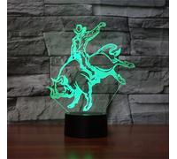 3D Night Lighting Bull Riders Matador Touch Botton 7 Color Change Decor LED Lamp Home Office Entertainment
