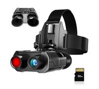 3D Night Vision Goggles with Dual Screens, 4K Video & 36MP Photo | Head-Mounted Binoculars for Adults | 8X Digital Zoom, 1312FT IR Distance, Diopter Adjustment, for Hunting & Surveillance.