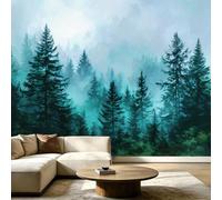 3D Non-Woven Wall Mural, Forest Pine Mist Wallpaper, Custom Panoramic Photo Wall Decor, Surrealist Design for Living Room Kitchen Bedroom 250x175cm (WxH)