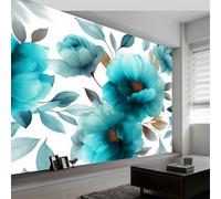 3D Non-Woven Wall Mural Photo Wallpaper 400 x 280 cm Elegant Floral Patterns Photo Wallpaper Mural, Grey Premium Art Print Poster Decor for Living Room Kids' Bedroom & Home Interiors