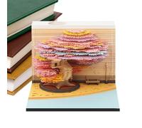 3D Notepad, 2026 Calendar Tree Art Tear- Pad, Craft Pad Table Decoration for School, Office, Home, Student Dorm, Families, Year Celebrations, Housewarming Gift, Students, Office, Teacher F