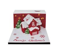 3D Notepad,3D Artsy Pads,Christmas House 174 Sheets 3D Art Notepad,Rip Away Paper Carving Art Memo Pad,Creative Paper Art Non-Sticky Post Notes,3D Memo Pad for Office Home Ornaments