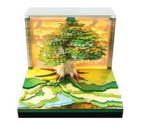 3D Notepad,3D Memo Pad Art,Tree House Model 3D Artsy Pads,238 Page 3D Non-Sticky Notes with LED Lights,Tear-Away 3D Art Notepad,3D Memo Pad for Offices,Study Rooms,Desktop Decorations