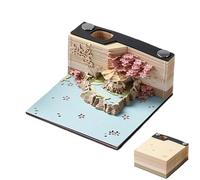 3D Notepad, 3D Memo Pad, Sculpture Paper, Sticker Notes, 3D Paper Sculpture Notes, Artistic Illustrations, Versatile Vintage Models for Engraving and Creative Planning