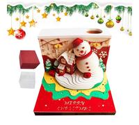 3D Notepad | Christmas Calendar with Snowman Carved in Paper | Desk Sculpture for Children Adults Students | Home Office Holiday and Writing Study Decoration