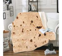 3D Novelty Blanket,Burrito Wrap Pancake Pie Corn Burrito Pattern Microfiber Printed,Super Soft Adult Blanket,Suitable for Travel/Camping/Lunch Break/Sofa Bed Throwing Blanket (Style 4, 60"x80")