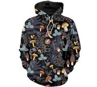 3D Novelty Hoodies for Men, Mushroom Graphic 3D Print Sweatshirt Spring and Autumn New Colorful Loose Unisex Pullover