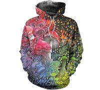 3D Novelty Hoodies for Men, Mushroom Graphic 3D Print Sweatshirt Spring and Autumn New Colorful Loose Unisex Pullover