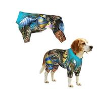 3D Ocean Fish Sun Protection Dog Shirt Soft Stretchy Dog T-Shirts