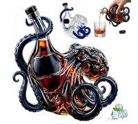3D Octopus Bottle, 350 ml 3D Octopus Whiskey Decanter, Artistic Octopus Shaped Glass Decanter, 3D Octopus Bottle, Octopus Decorative Bottle, Glass Octopus, Whiskey Carafe, Gift for Men, Father