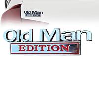 3D Old Man Edition Car Sticker, Metal Logo Emblem Sticker, Car Emblem Letters Sticker - Waterproof Automotive Exterior Accessories Sign Letter For SUV, Pickup, Truck, Motorcycle (Silver-red)