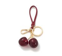 3D Olive Keychain - Funny Olives Keyring Fruit Acrylic Pendant with Red Pimento Cute Bag Charm for Men Women (Cherry)