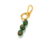 3D Olive Keychain - Funny Olives Keyring Fruit Acrylic Pendant with Red Pimento Cute Bag Charm for Men Women (Olive-A)