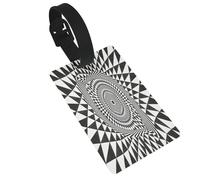 3D Optical Dizziness Grid 2 Print Luggage Tags Travel Bag Tags Luggage Identifiers Cruise Ship Luggage Tags Travel Accessories for Cruise Airplane Travel