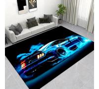 3D Optical Illusion Area Rug, Non Slip Decorative Floor Mat, Modern Visual Racing Cars Dinosaur Geometry Carpet for Gaming Bedroom Living Room Study, Stylish Printed Floor Rug, 120x160 cm, Color 1