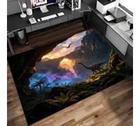 3D Optical Illusion Area Rug, Non Slip Decorative Floor Mat, Modern Visual Racing Cars Dinosaur Geometry Carpet for Gaming Bedroom Living Room Study, Stylish Printed Floor Rug, 160x230 cm, Color 5