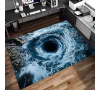 3D Optical Illusion Area Rug, Non Slip Decorative Floor Mat, Modern Visual Racing Cars Dinosaur Geometry Carpet for Gaming Bedroom Living Room Study, Stylish Printed Floor Rug, 100x150 cm, Color 6