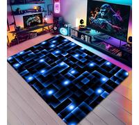 3D Optical Illusion Area Rug, Non Slip Decorative Floor Mat, Modern Visual Racing Cars Dinosaur Geometry Carpet for Gaming Bedroom Living Room Study, Stylish Printed Floor Rug, 100x120 cm, Color 2
