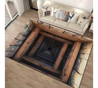 3D Optical Illusion Area Rug Non-Slip Floor Mat, Creative Visual Effect Carpet for Living Room Bedroom Game Room Kids Room, Soft Durable Deep Hole Vortex Waterfall Design (COLOR-2,160x200cm)