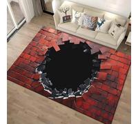 3D Optical Illusion Area Rug Non-Slip Floor Mat, Creative Visual Effect Carpet for Living Room Bedroom Game Room Kids Room, Soft Durable Deep Hole Vortex Waterfall Design (COLOR-4,120x160cm)