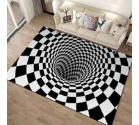 3D Optical Illusion Area Rug Non-Slip Floor Mat, Creative Visual Effect Carpet for Living Room Bedroom Game Room Kids Room, Soft Durable Deep Hole Vortex Waterfall Design (COLOR-3,160x230cm)