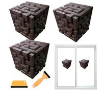 3D Optical Illusion Corner Wall Sticker - Wall Art | Stereoscopic Cube Decal | Geometric Peel and Stick Graphic for Living Room, Office, Gallery, Modern Home Décor with 2 Scrapers