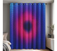 3D Optical Illusion Curtains for Bedroom Home Decor, Neon Abstract Vortex Blackout Curtains Living Room, Thermal Eyelet Window Drapes, 2 Panels 90 Drop, 46x90 (W x L) Q-D46