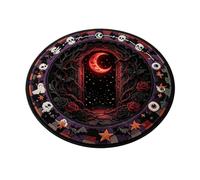 3D Optical Illusion Haunted Staircase Round Rug Halloween Area Mat Ultra Realistic 3D Depth Illusion, Anti-Slip Design, Easy Maintenance, 7 Size Options, Pet & Kid Friendly, Works on Any Floor