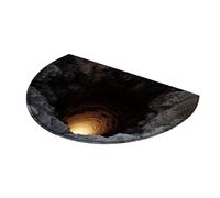 3D Optical Illusion Mat - Semicircular Anti-Shedding Fast Drying Entrance Mat | Absorbent Floor Cover Visual Trap Ideal Entrance | Washable Anti-Stain Rug Suitable