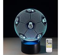 3d Optical Illusion Real Madrid Football Night Light Toy Lamp,remote Control,dimmable,battery Or Usb Powered,7 Colors Change Christmas Birthday Gift F