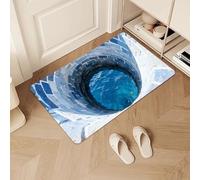 3D Optical Illusion Rug, 3D Bottomless Hole Optical Illusion Area Mat, Front Door Mat Outside Entrance, Test & Play with Your Dog or Cat, for Living Room, Bathroom, Non-Slip (#H)