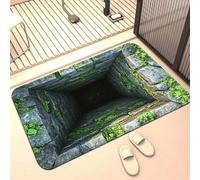 3D Optical Illusion Rug,3DHole Rugs,Rug That Looks Like a Hole in The Ground,Dog Gets Scared of 3DHole Carpet,3D Carpet Bottomless Hole Optical Illusion Area Mat,Test & Play with Your Dog or Cat