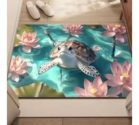 3D Optical Illusion Rug Featuring Underwater World Animals Like Crocodiles Sea Turtle Koi Fish, Soft Non-slip Rug Carpet for Living Room Bedroom Studie, Super Absorbent Bath mat, 80x120 cm, Color 3