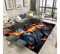 3D Optical Illusion Rug For Living Room, Abstract Rock Flame Texture Print Pattern Area Rug Home Decor Carpet Mat,Non Slip Rug Large Porch Hallway Doormat - 200 X 300 Cm /844113724903