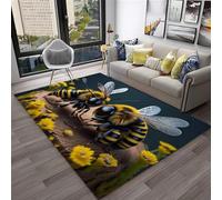 3D Optical Illusion Rug For Living Room, Bee Cartoon Insect Print Pattern Area Rug Home Decor Carpet Mat,Non Slip Rug Large Porch Hallway Doormat - 60 X 120 Cm -1640588669
