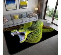 3D Optical Illusion Rug For Living Room, Green Snake Animal Print Pattern Area Rug Home Decor Carpet Mat,Non Slip Rug Large Porch Hallway Doormat Washable- 160 X 230 Cm -6U4Y-L6I0-9P2T+Y2M1-8U8R/E6M