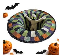 3D Optical Illusion Rug, Non-Slip Round Halloween Area Floor Mat