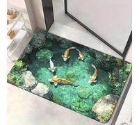 3D Optical Illusion Rug - Rug That Looks Like a Hole in The Ground,Test & Play with Dog or Cat, Non-Slip Dog Gets Scared 3D Carpet for Door Entrance Bathroom Playroom Living Room