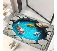 3D Optical Illusion Rug,Semi Circle Visual Trap Door Mat,Rugs That Look Like A Hole,Optical Illusion Non-Slip Visual Trap Floor Mat,Play Games with Your Cat and Dog,for Bedroom,Living Room,Entrance