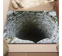 3D Optical Illusion Rug - Test & Play with Dog or Cat, Rug That Looks Like a Hole in The Ground,3D Hole Rugs Optical Illusion Bottomless Non-Slip Doormat For Door Entrance Bathroom Playroom (s-3)