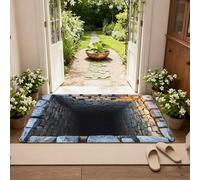 3D Optical Illusion Rug - Vortex & Bottomless Hole Design Non-Slip Doormat | Indoor/Outdoor Use for Entrance, Living Room, Playroom & Office (Grey2, 60x90cm)
