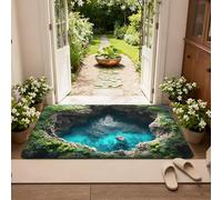 3D Optical Illusion Rug - Vortex & Bottomless Hole Design Non-Slip Doormat | Indoor/Outdoor Use for Entrance, Living Room, Playroom & Office (Black, 80x120cm)