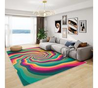 3d Optical Illusion Rugs - Psychedelic Rug, Colourful Rugs for Living Room Bedroom, Washable Non Slip Soft Square Carpet, Patterned Area Rugs & Home Decor 120x120 cm