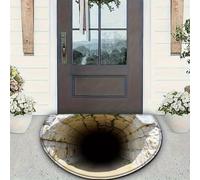 3D Optical Illusion Rugs, Realistic Hole Rug That Looks Like a Hole in The Floor, Non Slip Interactive Rug to Play with Dog and Cat, Visual Trick Floor Mat for Living Room, Door Entrance (H)
