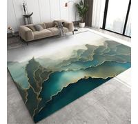 3D Optical Illusion Rugs Soft Flannel Floor Carpet Living Room Bedroom, Mountain Landscape - Throw Runner Rugs Low Profile Door Mats 3D Printed Carpet Non Slip Area Rug 80 X 120 Cm -53398436994