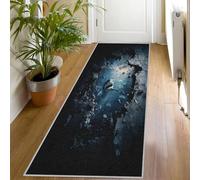 3D Optical Illusion Runner Rugs for Hallway 65 x 180 cm, Shark Ocean Runner Rug, Dark Blue Washable Non Slip Long Carpet, Floor Mat, Kitchen Bedroom Living Room Hall Entrance Decor （E1MU79）
