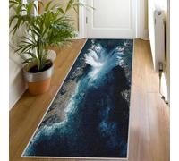 3D Optical Illusion Sea Hallway Runner Rug 60x120 cm, Ocean Runner Rug, Blue Washable Non Slip Long Carpet, Floor Mat, Kitchen Bedroom Living Room Hall Entrance Decor （BU235）