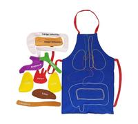 3d Organ Apron - 52cm Human Body Organs Awareness Toy, Wide Uses | Fabric Realistic Early Learning Development Tool with Sensory Exploration, Anatomy Apron for Home Classroom School
