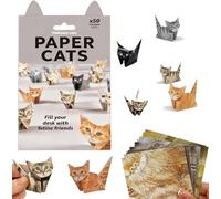 3D Origami Paper Cats, 50 Sheets DIY Origami Paper for Kids & Adults, Fun Creative Art Project, Desk Decor and Gift for Pet Lovers (Cat)